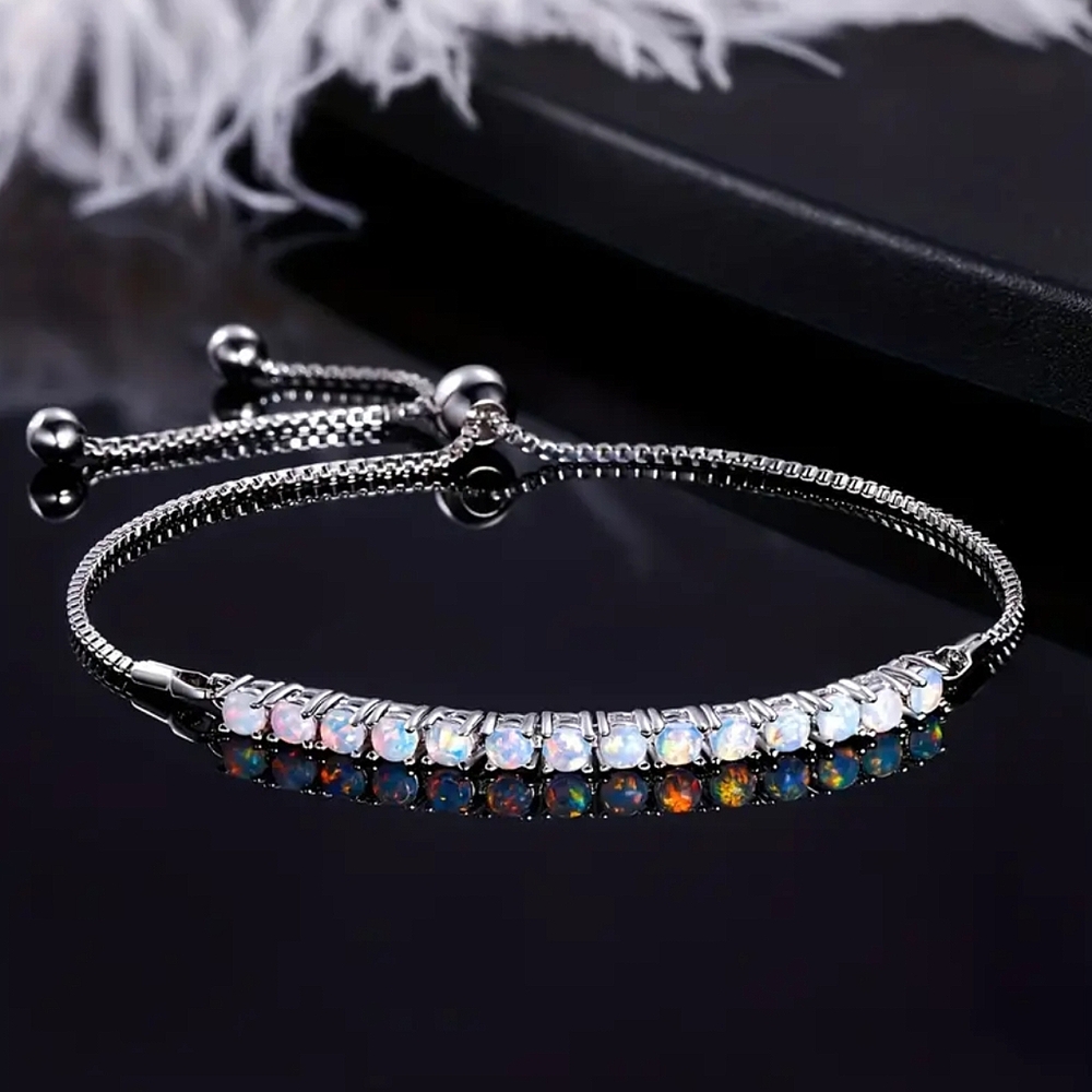 White Opal Bolo Bracelet